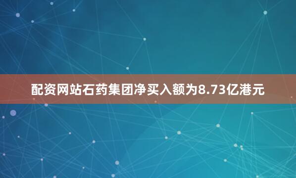 配资网站石药集团净买入额为8.73亿港元